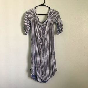 Striped off the shoulder dress